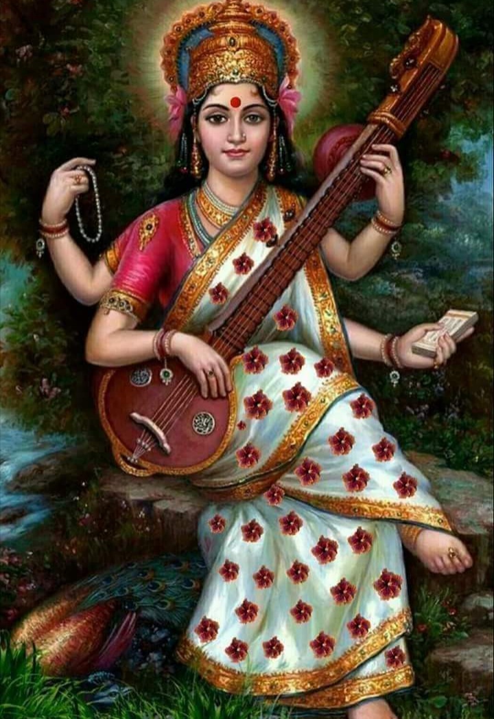 Saraswati Maa Pictures - Goddess Saraswati , HD Wallpaper & Backgrounds