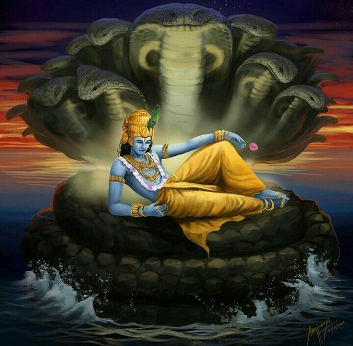 Lord Vishnu In Sea , HD Wallpaper & Backgrounds