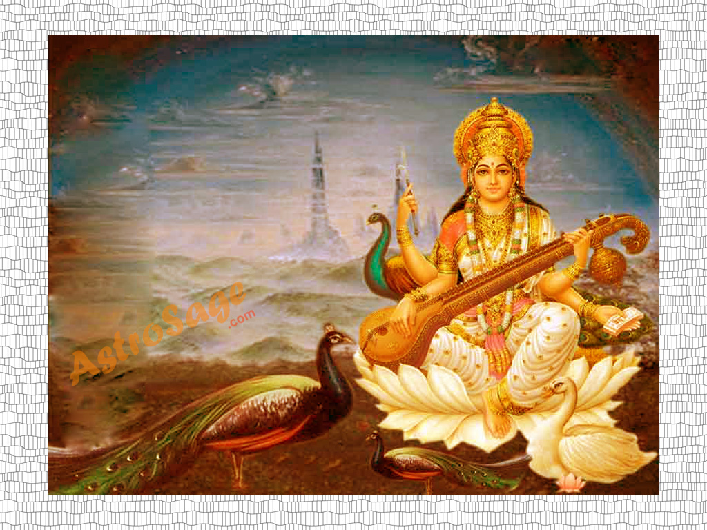 Full Hd Saraswati Mata , HD Wallpaper & Backgrounds