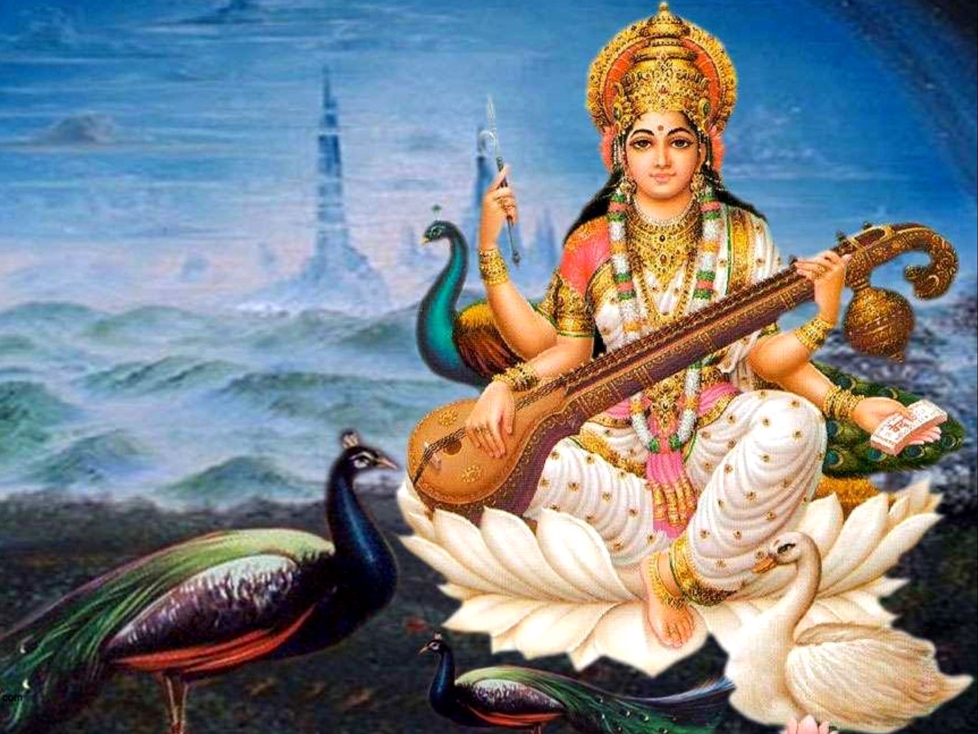 High Resolution Saraswati Goddess , HD Wallpaper & Backgrounds