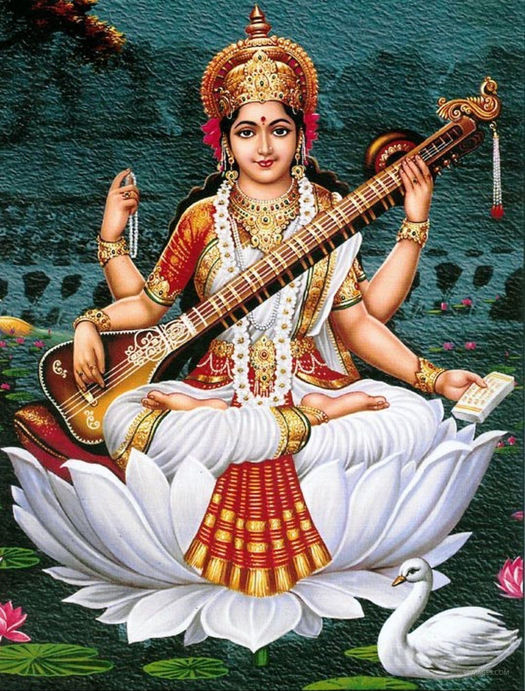 Saraswati Best Hd Images - Goddess Saraswati , HD Wallpaper & Backgrounds
