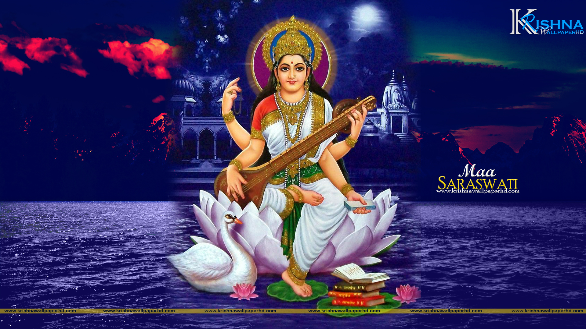 Full Hd Image Of Maa Saraswati , HD Wallpaper & Backgrounds
