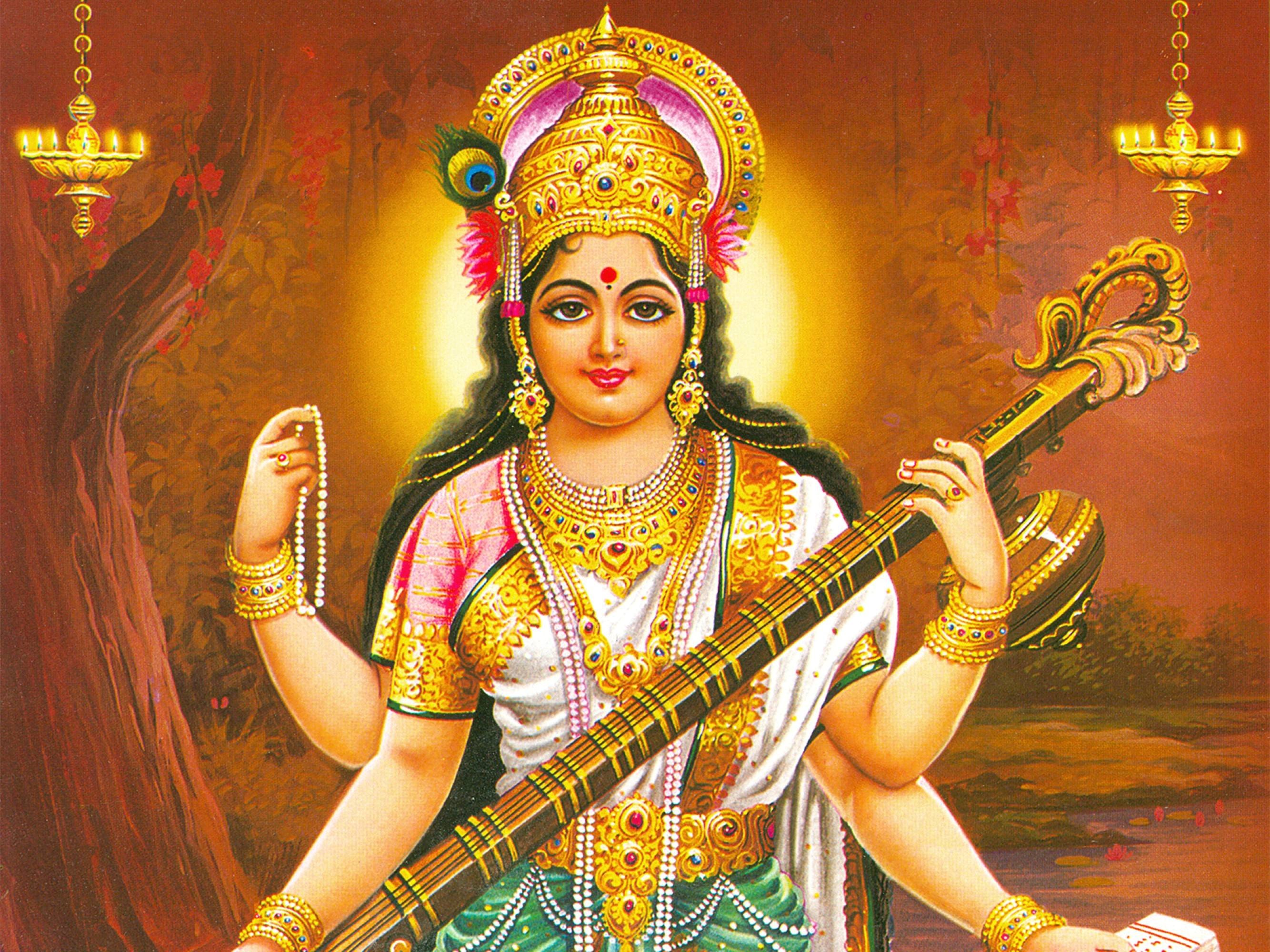 Goddess Saraswati , HD Wallpaper & Backgrounds