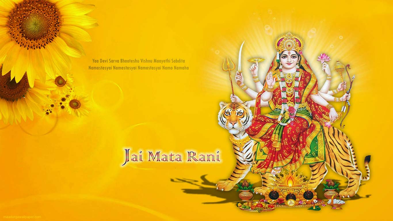 Jai Mata Rani With Mantra Pic - Mata Rani Full Hd , HD Wallpaper & Backgrounds