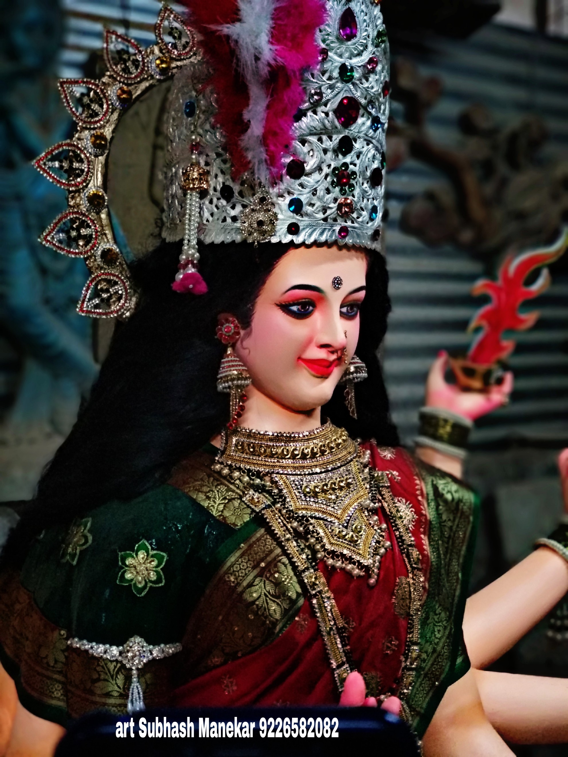 Maa Durga Mata Hd Image Durga Mata Wallpaper - Yavatmal Navratri Photos 2019 , HD Wallpaper & Backgrounds