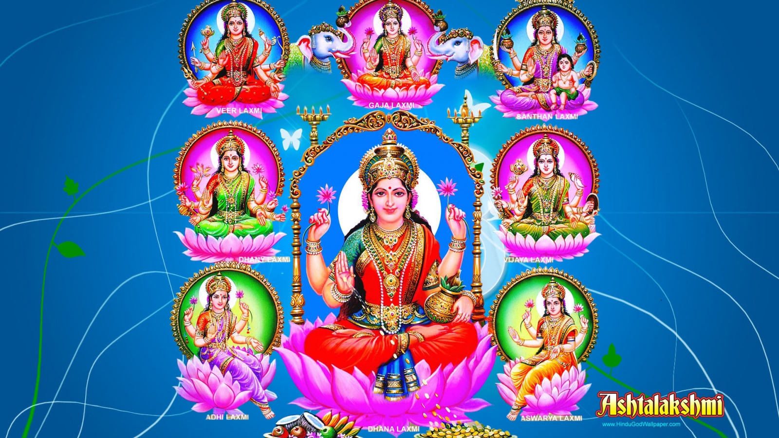 Goddess Ashta Lakshmi Wallpapers Download - Good Morning God Navratri , HD Wallpaper & Backgrounds
