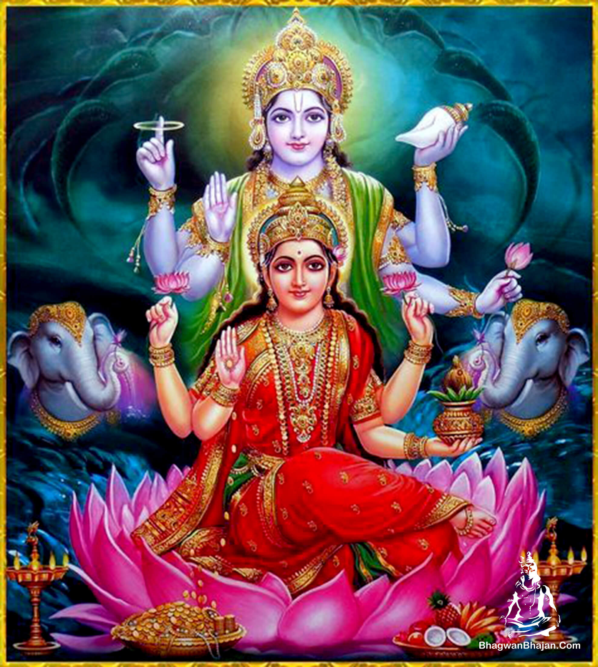 Bhagwan Vishnu And- Lakshmi Ji Hd Wallpaper - Lakshmi Narayan , HD Wallpaper & Backgrounds