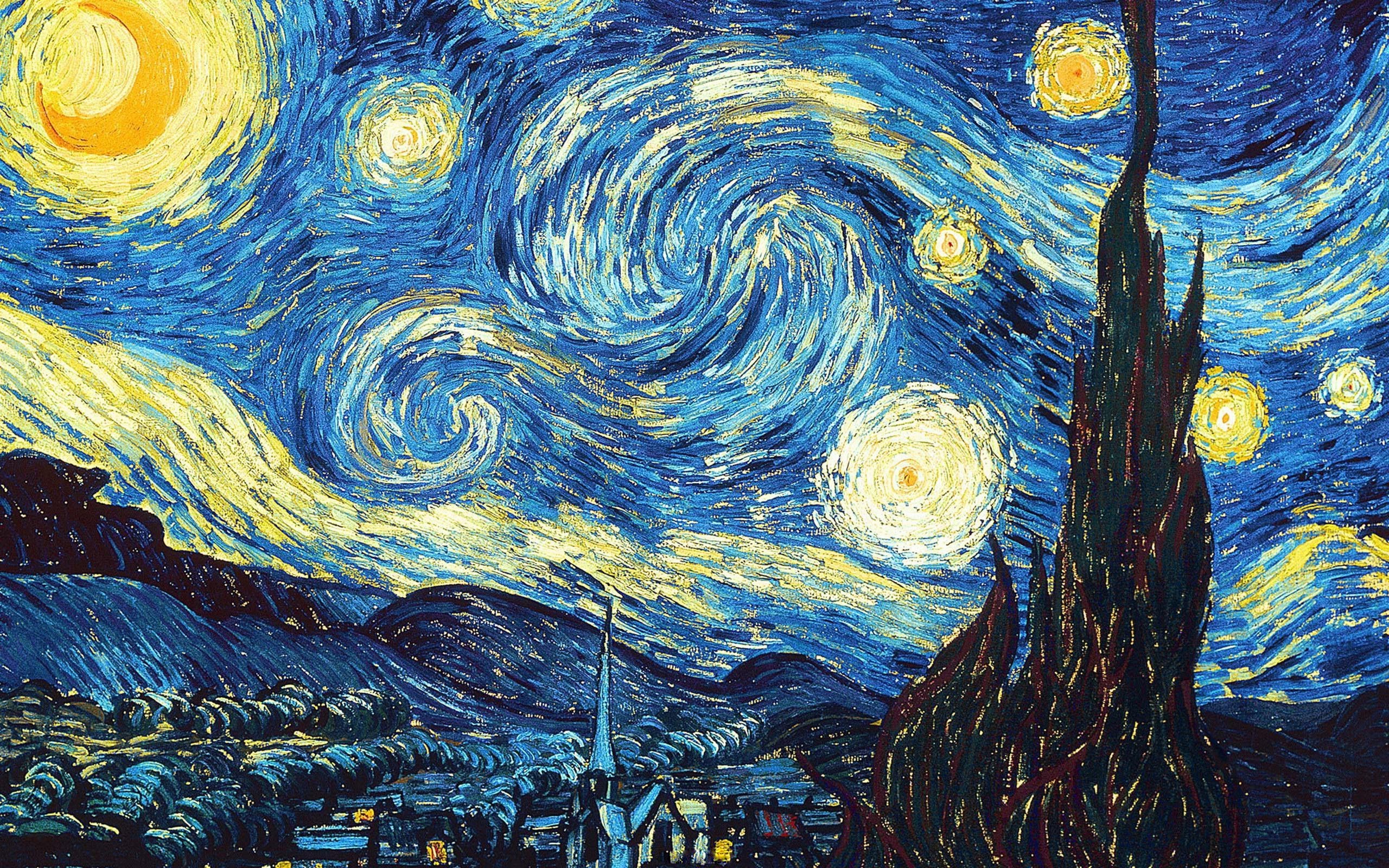 Fantasy Art, Vincent Van Gogh, The Starry Night, Classy - Starry Night Van Gogh Background , HD Wallpaper & Backgrounds