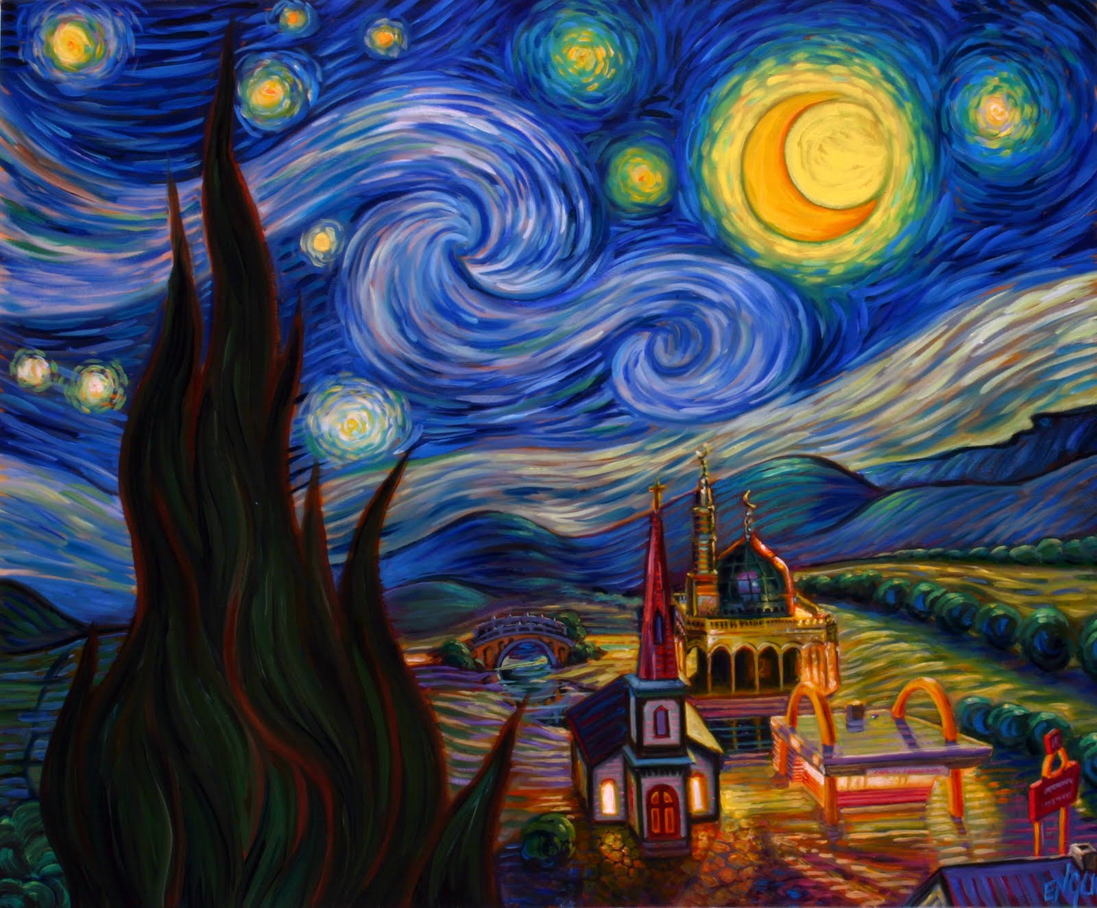 » Van Gogh Starry Night Wallpaper 
 Data-src /full/26530 - Stary Night Van Gogh , HD Wallpaper & Backgrounds
