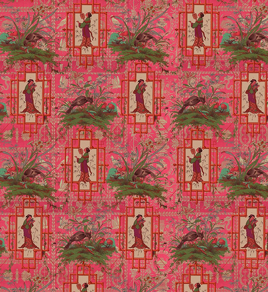 Wallpaper - Chinoiserie - Hot Pink - Motif , HD Wallpaper & Backgrounds