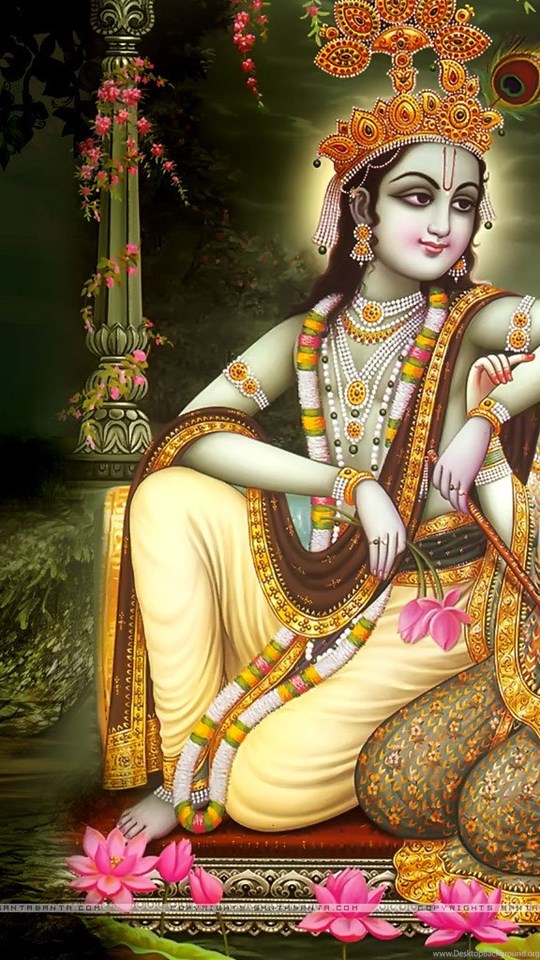Krishna Wallpaper Free Download For Mobile - Wall Sticker Of Lord Krishna , HD Wallpaper & Backgrounds