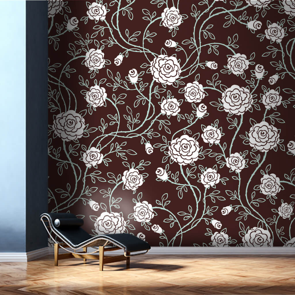 Vintage Rose Petals Pattern With Retro Colors Wall - 3 Boyut Duvar Kağıdı , HD Wallpaper & Backgrounds