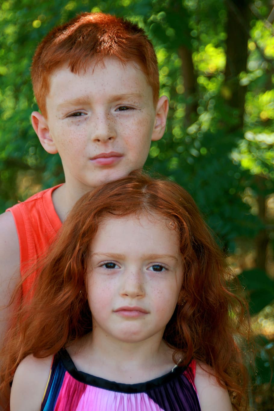Brother, Sister, Portrait, Russet, Redhead, Childhood, - Brother Sister Hd , HD Wallpaper & Backgrounds