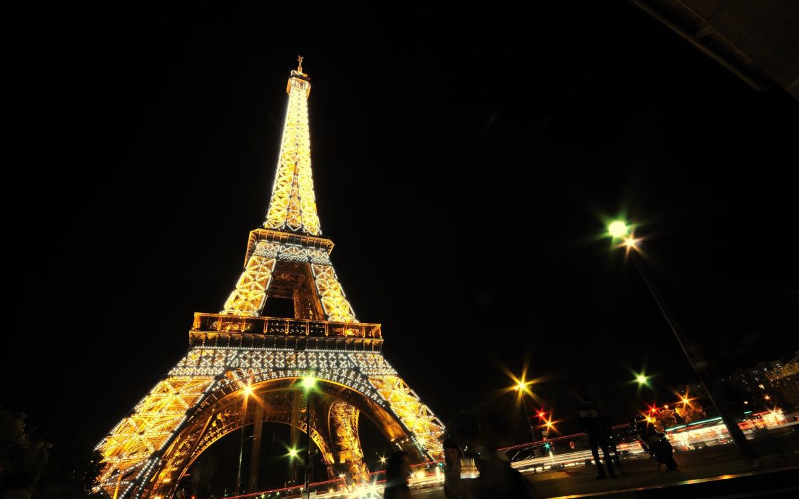 Eiffel Tower Paris Night Wallpaper - Eiffel Tower , HD Wallpaper & Backgrounds