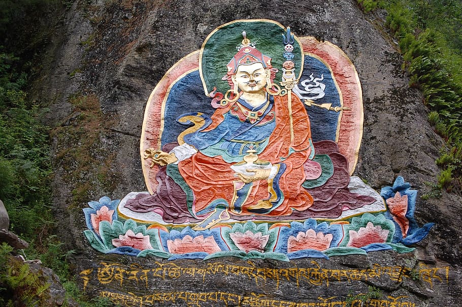 Bhutan, Guru Rinpoche, Mahayana, Buddhism, Art And - Guru Rinpoche Bhutan , HD Wallpaper & Backgrounds