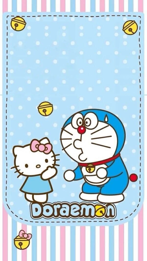 Background Doraemon Dan Hello Kitty , HD Wallpaper & Backgrounds