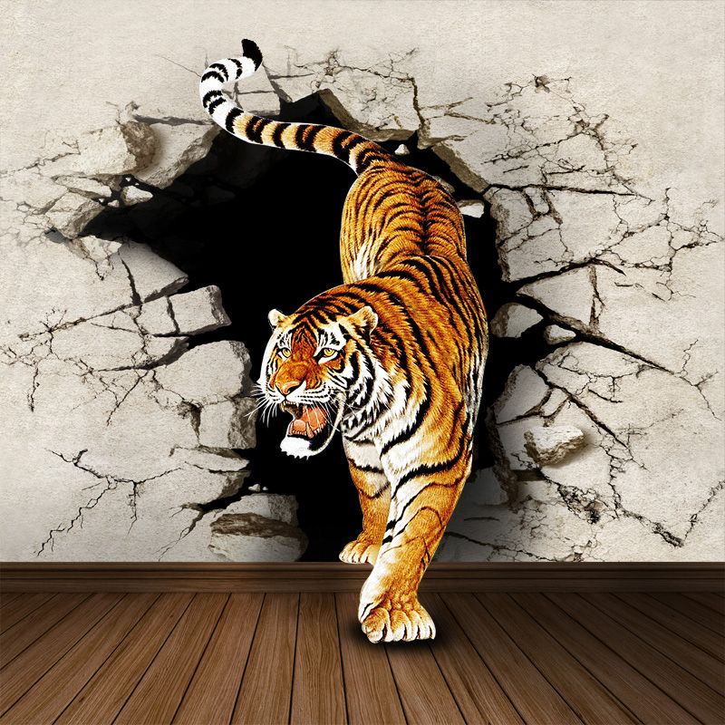 3d Tiger Wall Painting , HD Wallpaper & Backgrounds