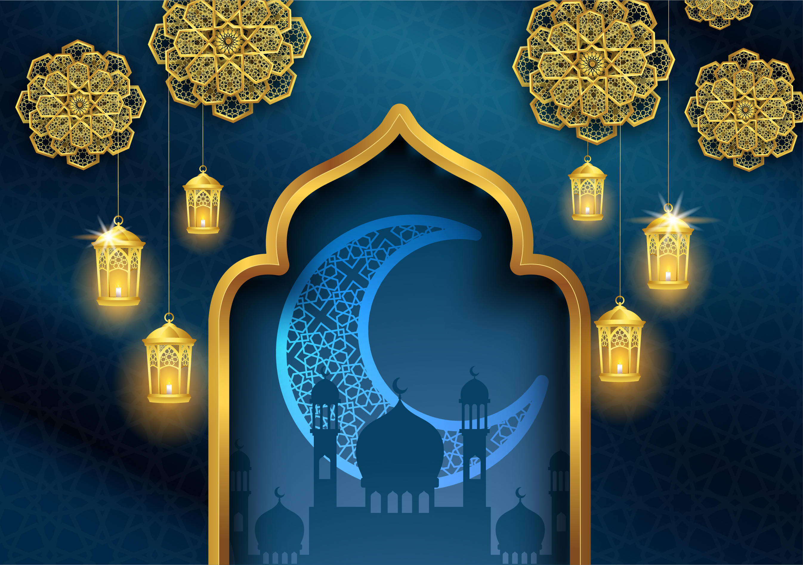 Background Ramadan Kareem Vector - Ramadan Mubarak Gif 2020 , HD Wallpaper & Backgrounds