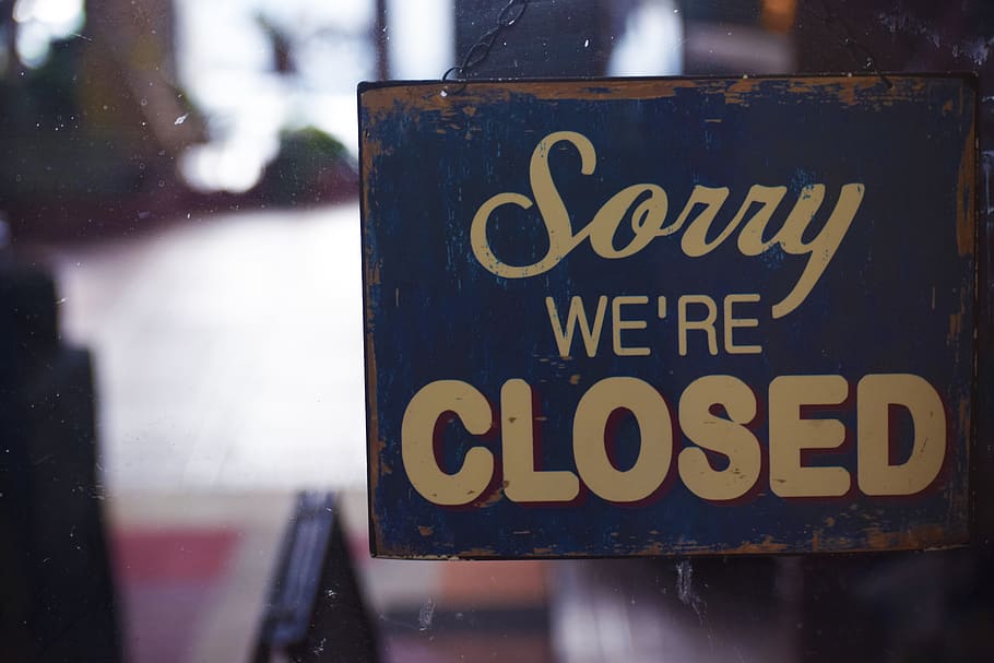 Sorry We Re Closed Signboard, Art, Signalise, Vintage, - Closed Business , HD Wallpaper & Backgrounds