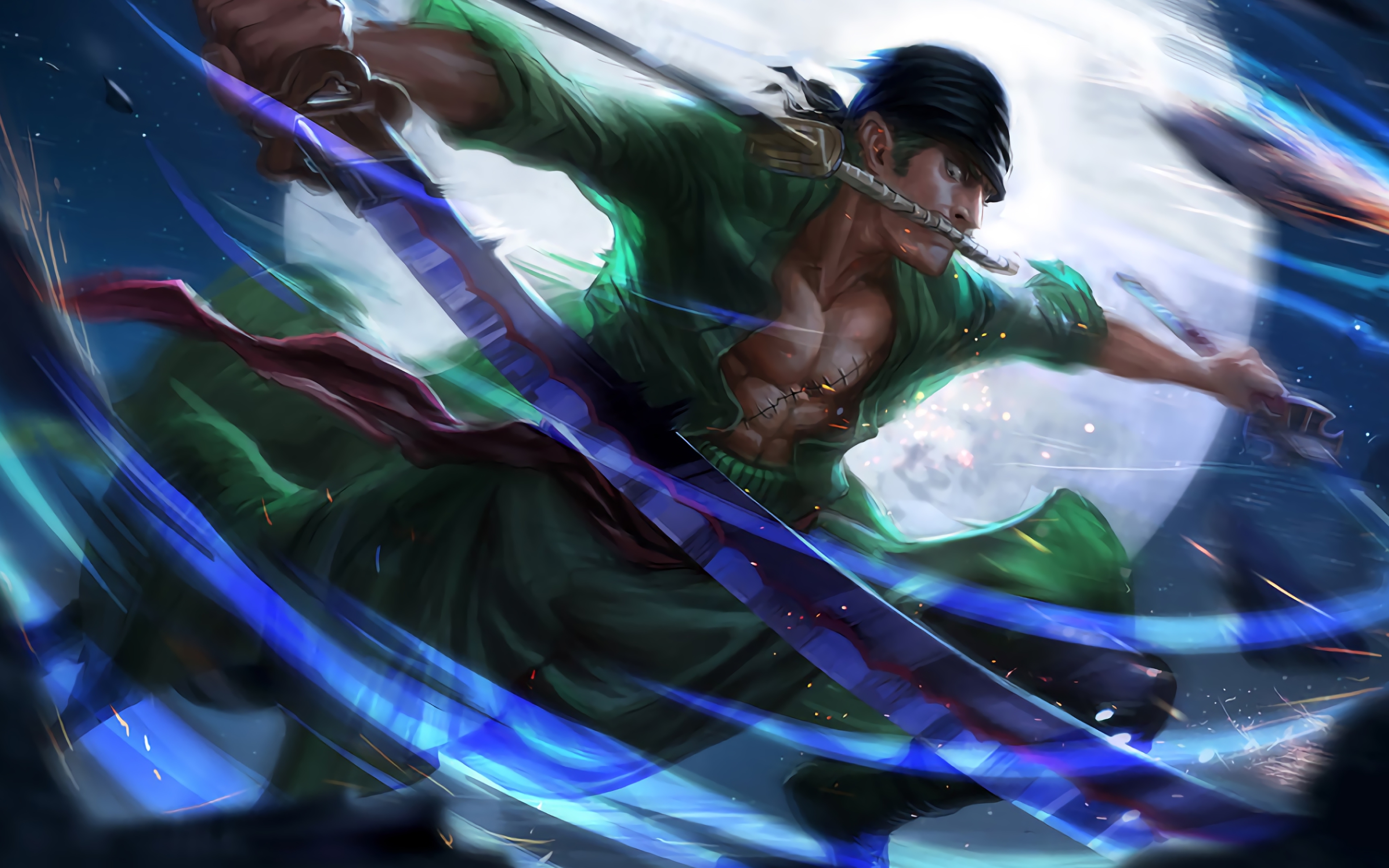 One Piece Wallpaper 4k - One Piece Zoro Art , HD Wallpaper & Backgrounds