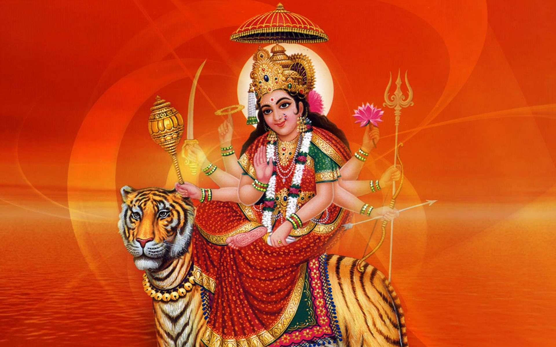 Durga Mataji Happy Navratri Wallpaper , HD Wallpaper & Backgrounds