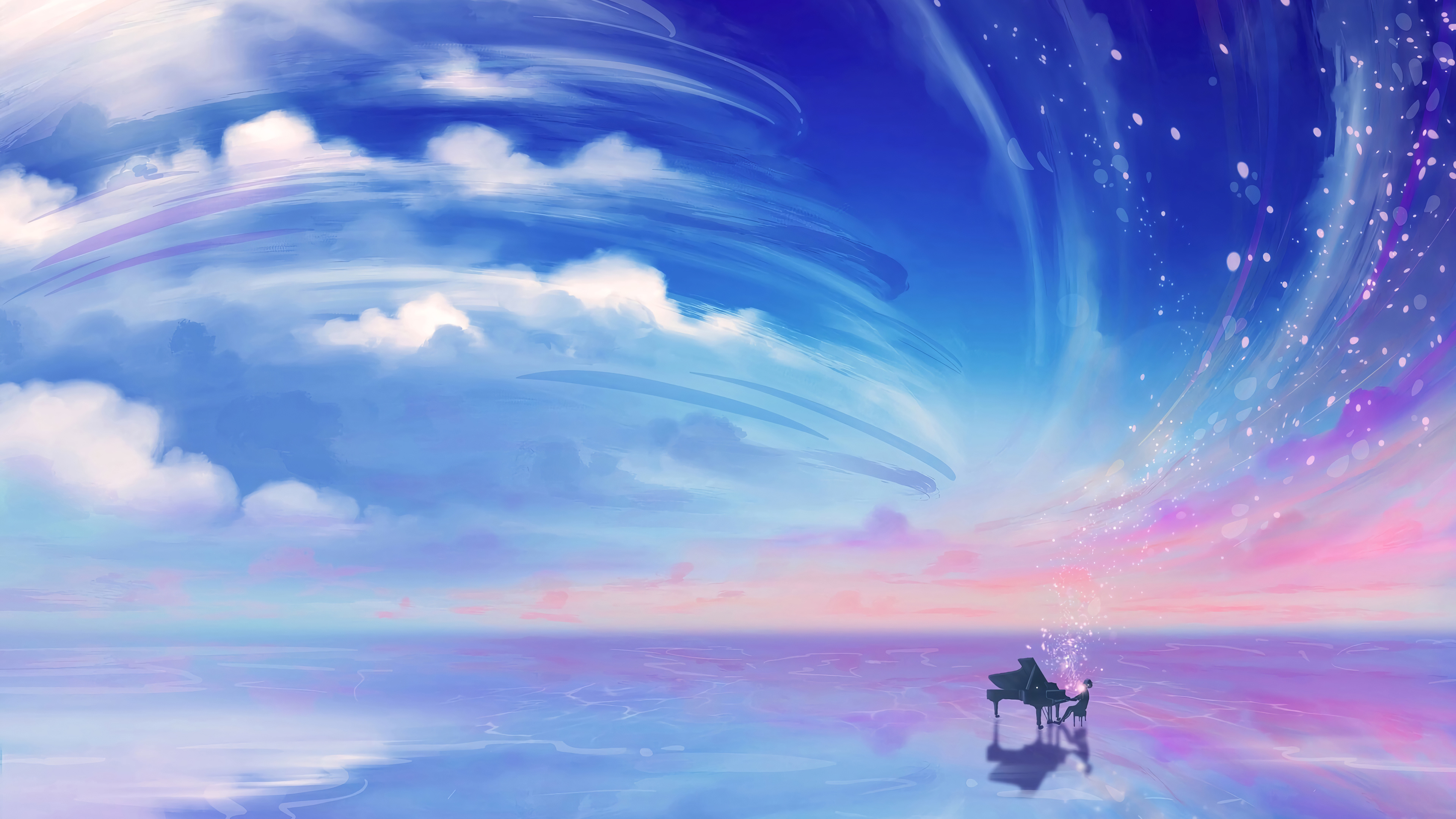 Anime Girl Playing Piano , HD Wallpaper & Backgrounds
