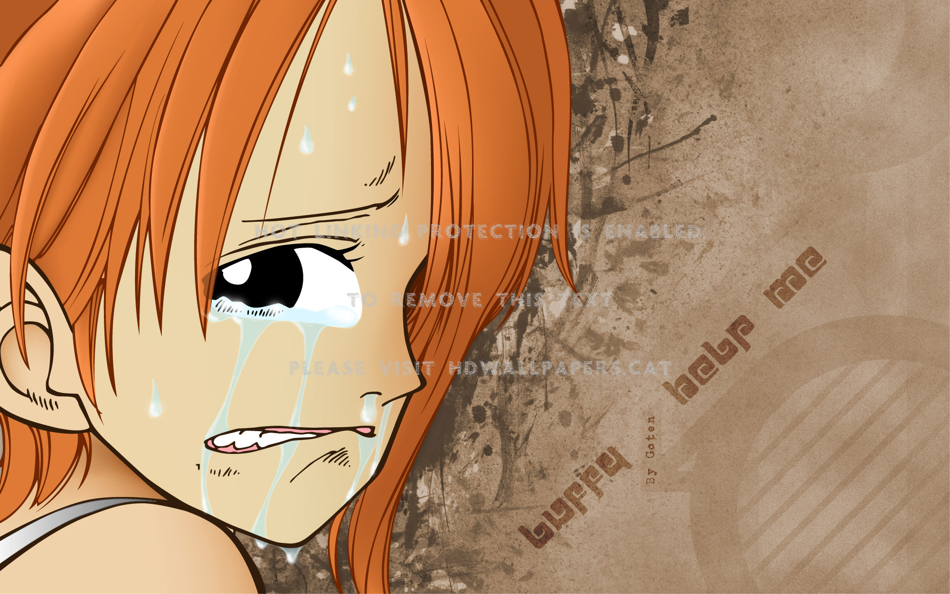 Nami One Piece Orange Hair Luffy Help Me - One Piece Nami , HD Wallpaper & Backgrounds