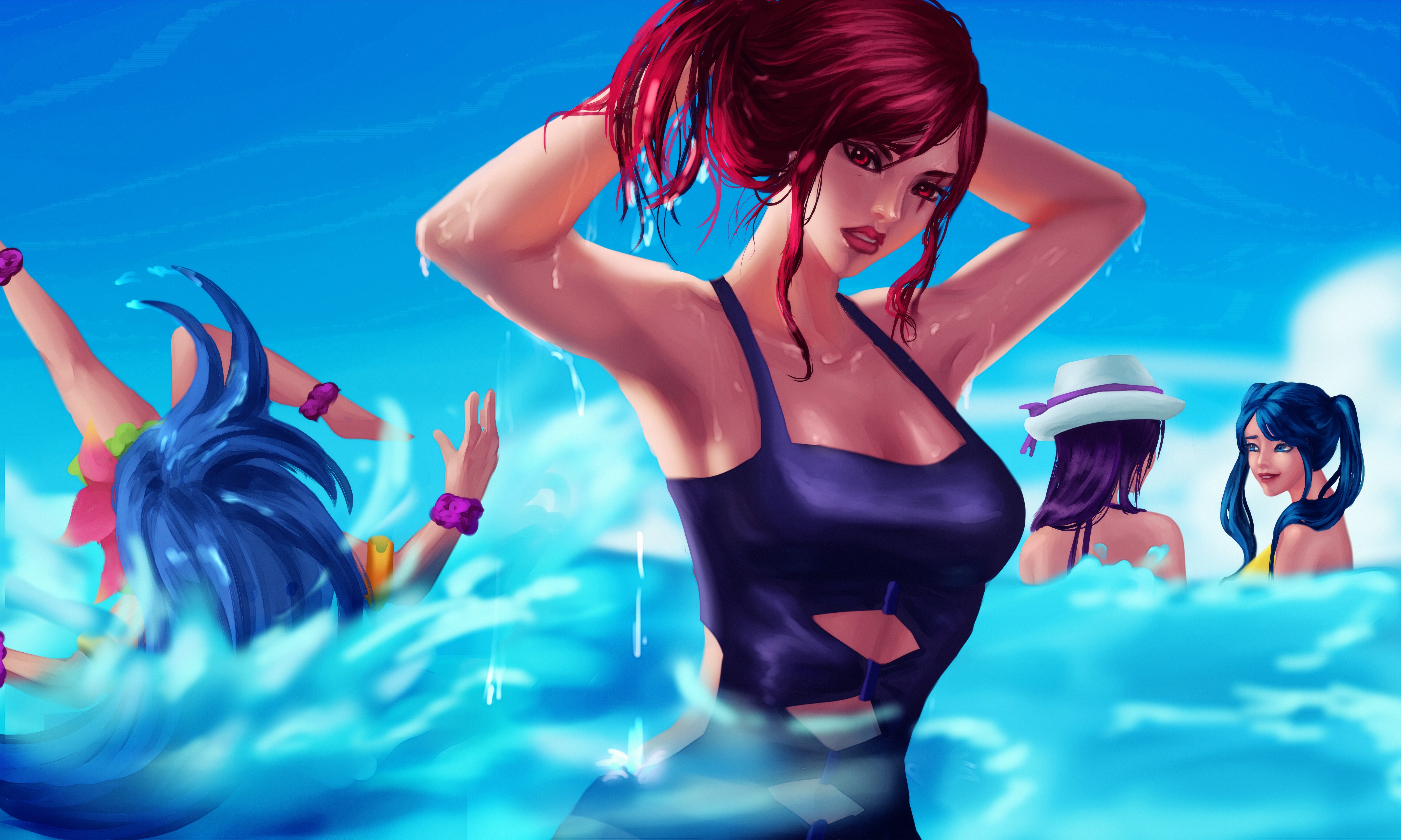 Pool Party Katarina, Zoe, Caitlyn & Sona By 平苏cuzn - League Of Legends Pool Party 2019 , HD Wallpaper & Backgrounds