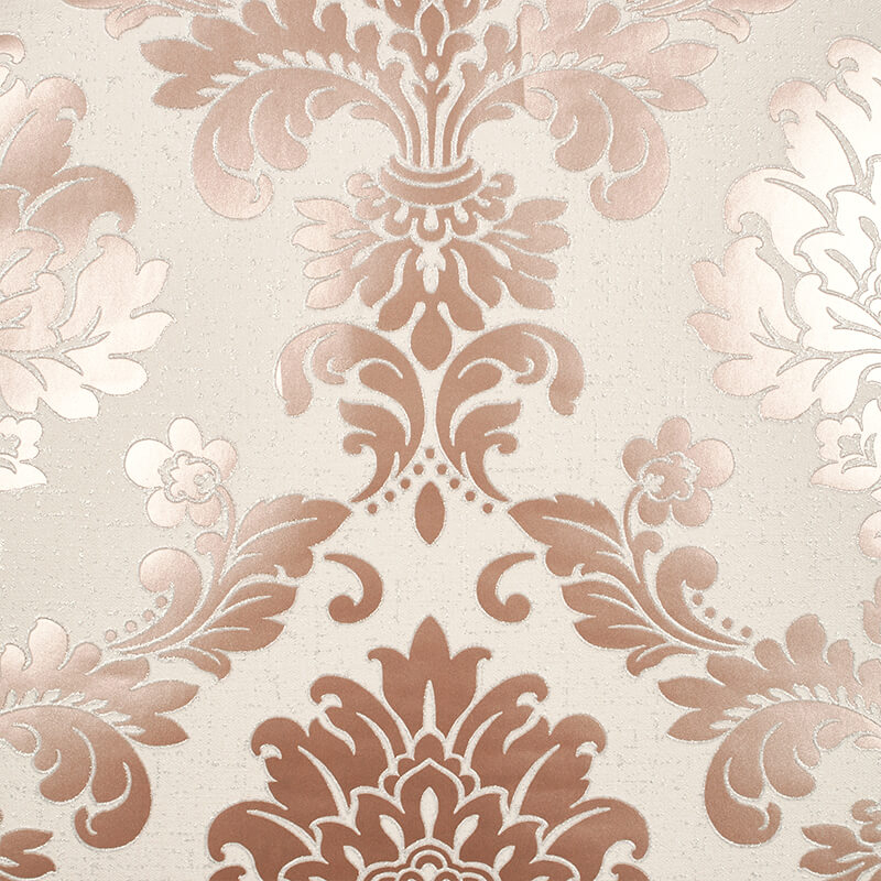 Rose Gold Glitter Wallpaper - Damask Wallpaper In Rose Gold , HD Wallpaper & Backgrounds