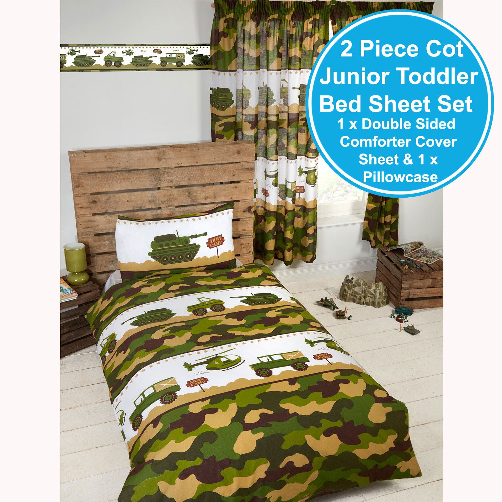 Army Camp Camouflage Tanks Duvet Covers Matching Curtains - Army Duvet Cover , HD Wallpaper & Backgrounds