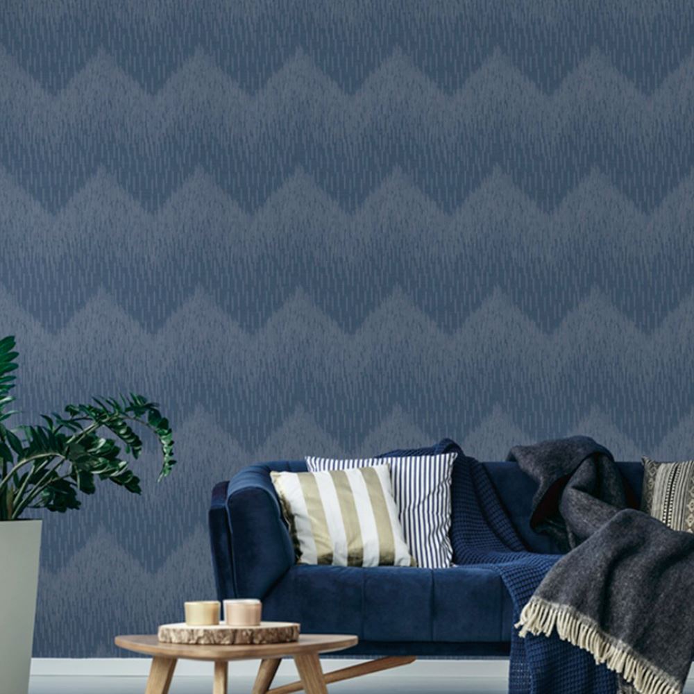 Holden Decor Fragment Chevron Glitter Wallpaper Teal - Blue Living Room Wallpaper Ideas , HD Wallpaper & Backgrounds