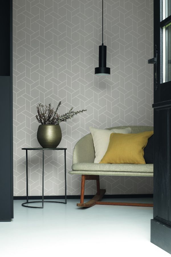Geometric Wallpaper Accent Wall Living Room , HD Wallpaper & Backgrounds