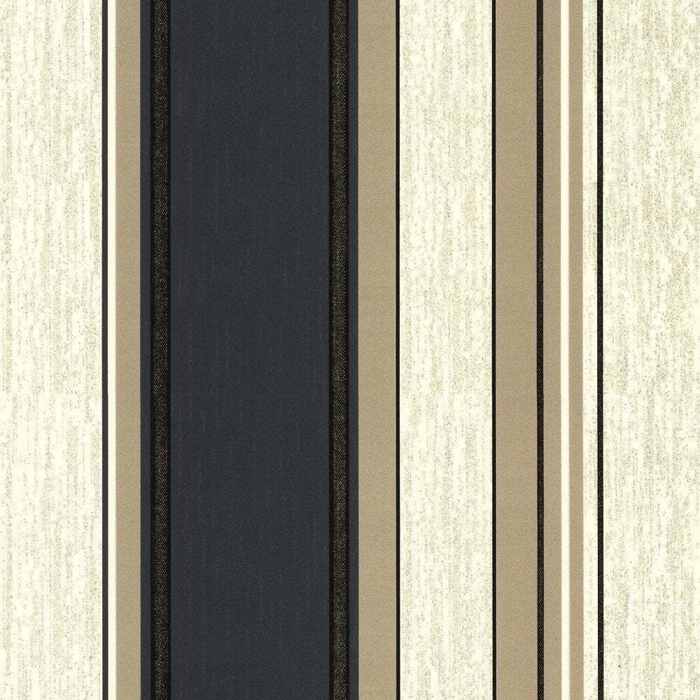 Vymura Synergy Striped Wallpaper Cream Gold Black M0909 - Black And Gold Striped , HD Wallpaper & Backgrounds