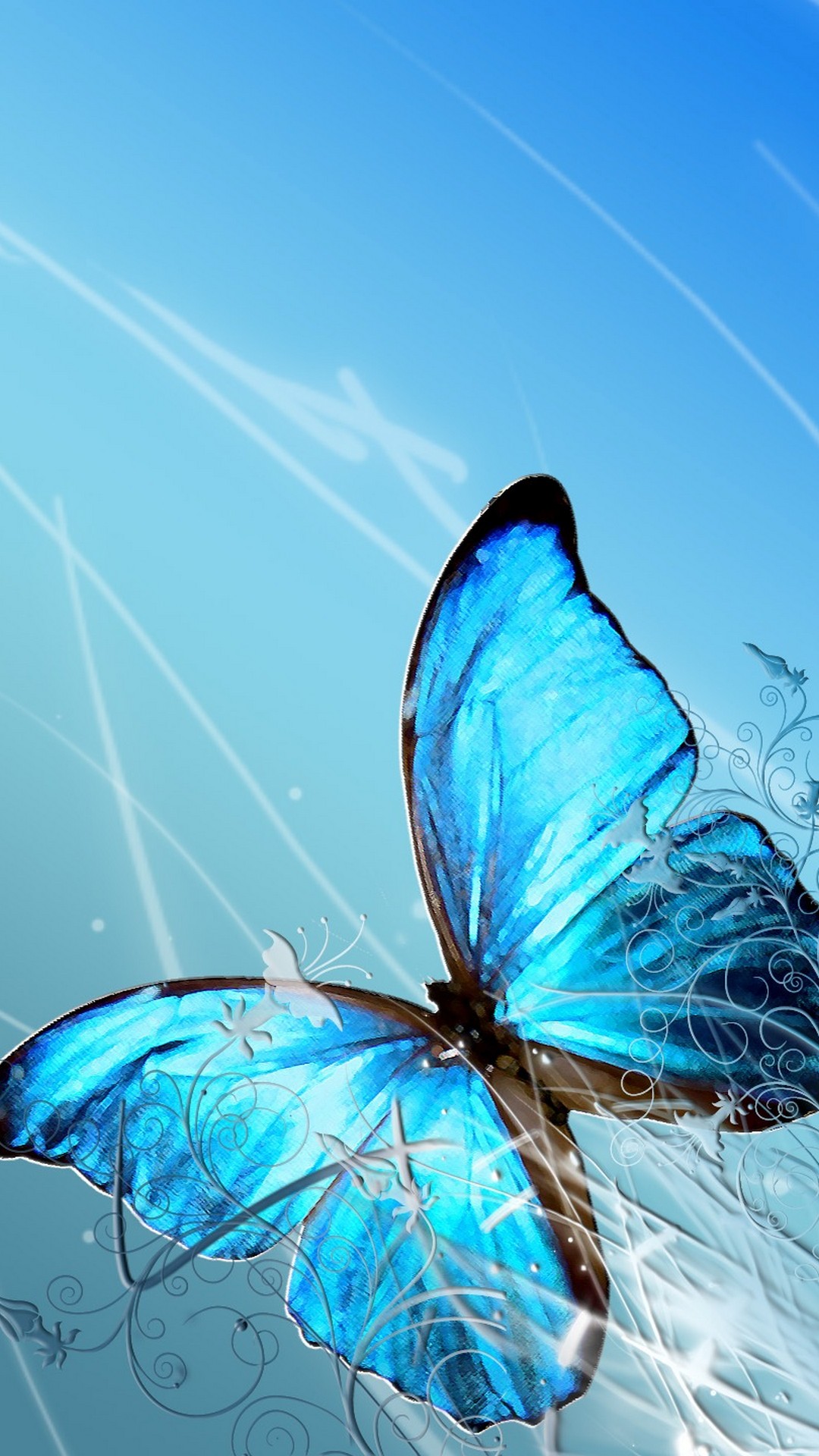 Blue Butterfly Wallpaper Iphone Resolution - Butterfly Wallpaper Iphone 8 , HD Wallpaper & Backgrounds