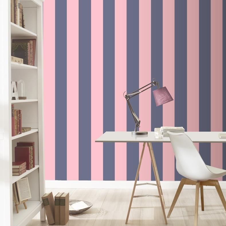 Rasch Wallpapers Pink And Blue Stripe Wallpaper - Carta Da Parati Per Cameretta Ragazza , HD Wallpaper & Backgrounds