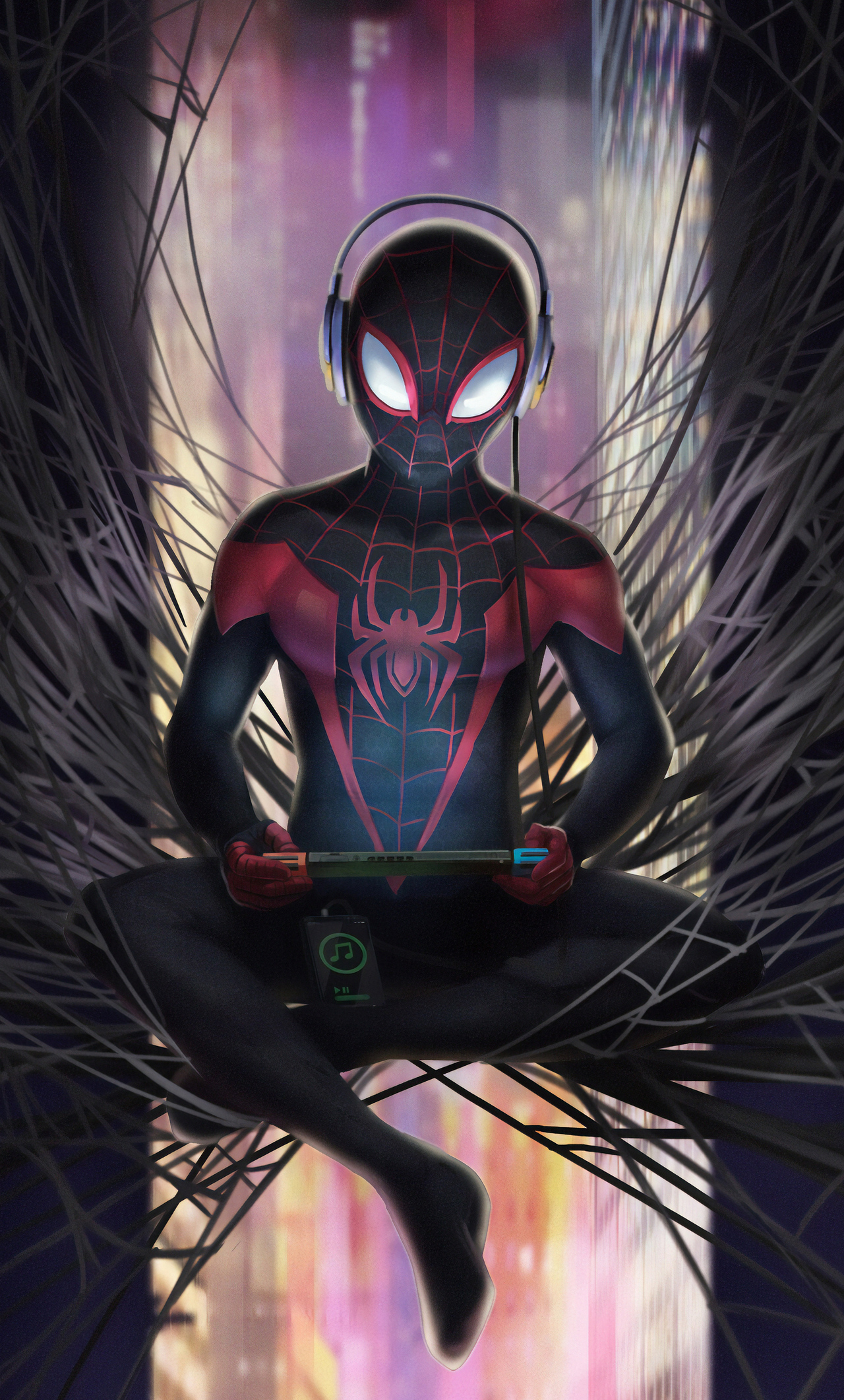 Spiderman Listening To Music , HD Wallpaper & Backgrounds