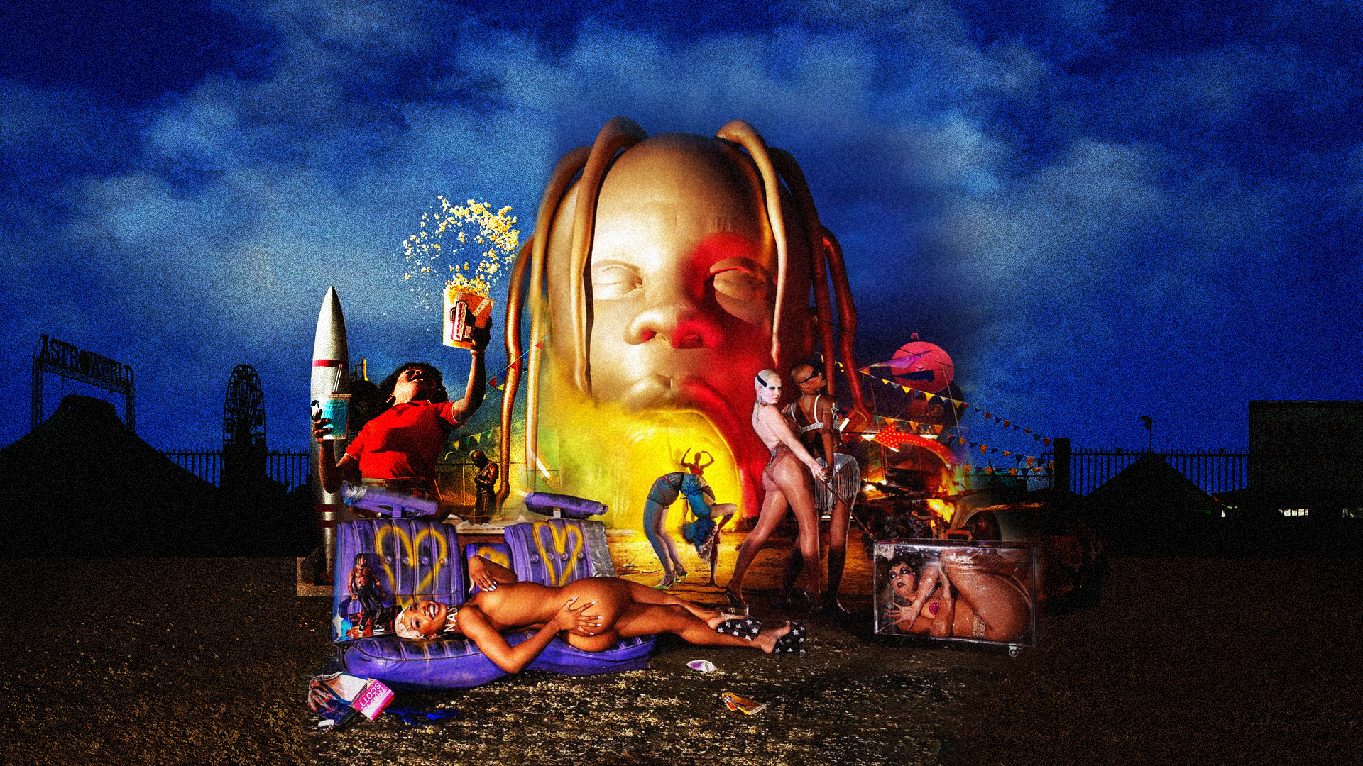 Astroworld Wallpaper Night Version Travisscott - Travis Scott Sicko Mode Ft Drake , HD Wallpaper & Backgrounds