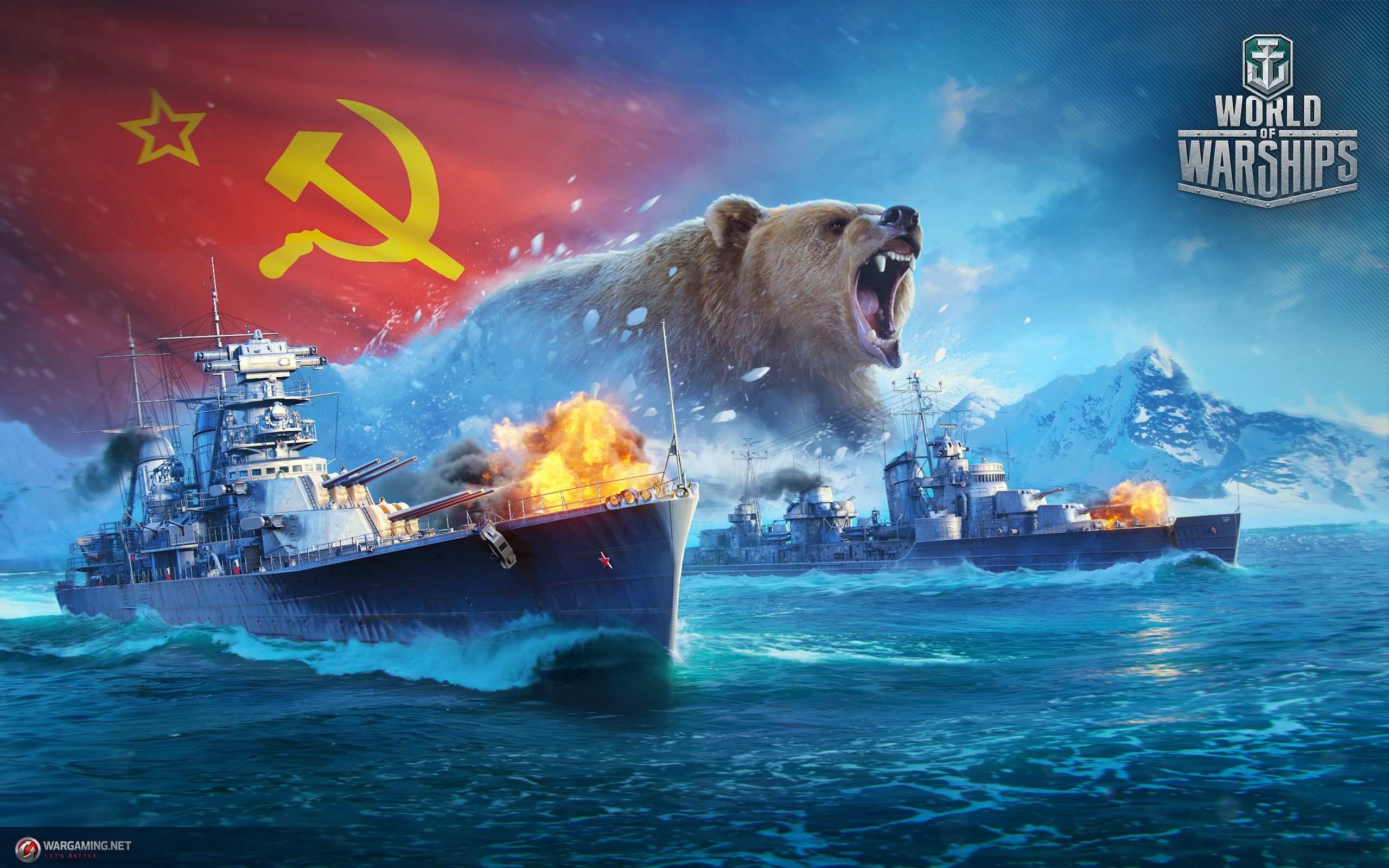 World Of Warship Ships Bears Russian Ussr Games Army - World Of Warships Wallpaper Soviet , HD Wallpaper & Backgrounds
