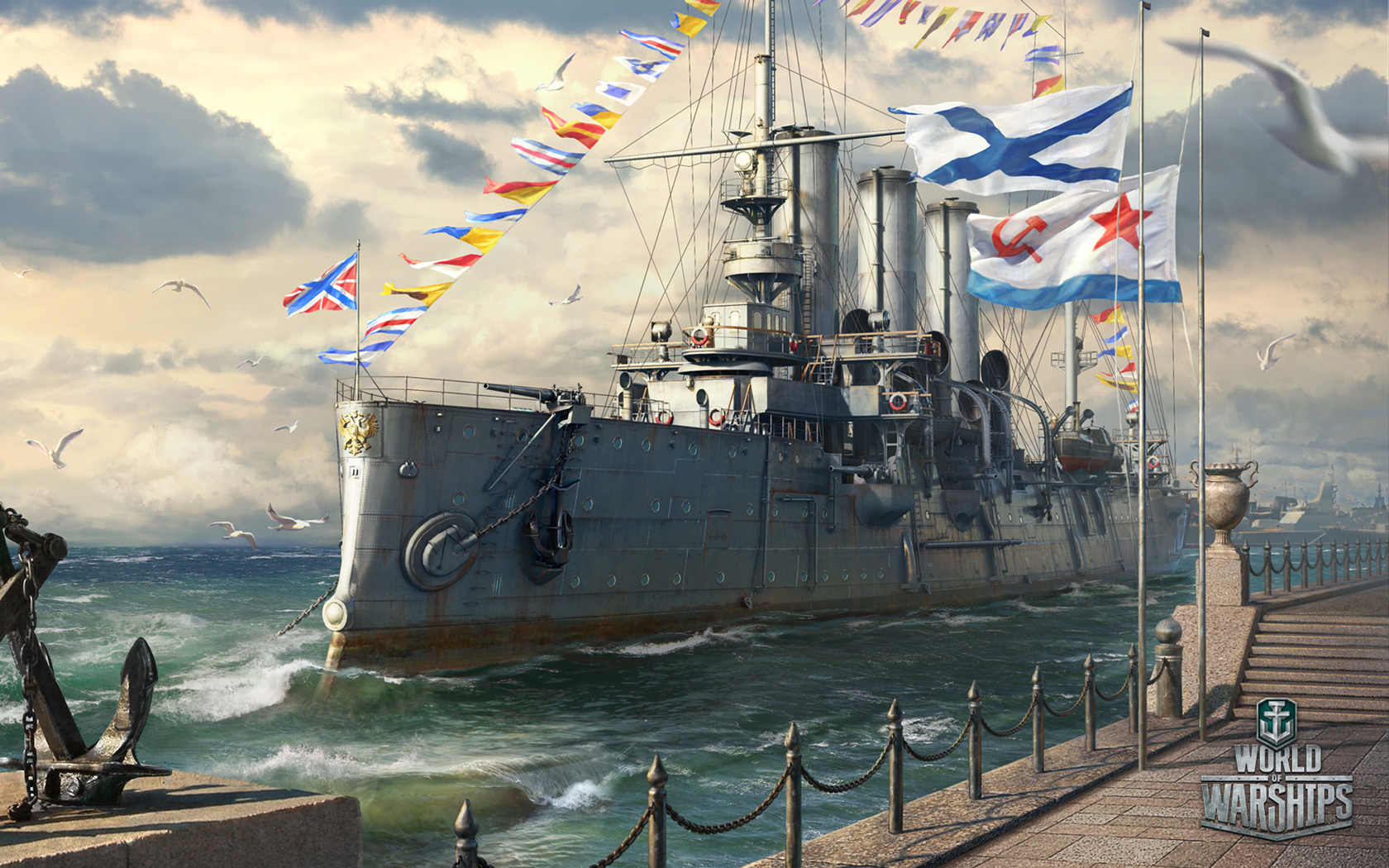 Free World Of Warships Wallpaper In - Aurora Cruiser Painting , HD Wallpaper & Backgrounds