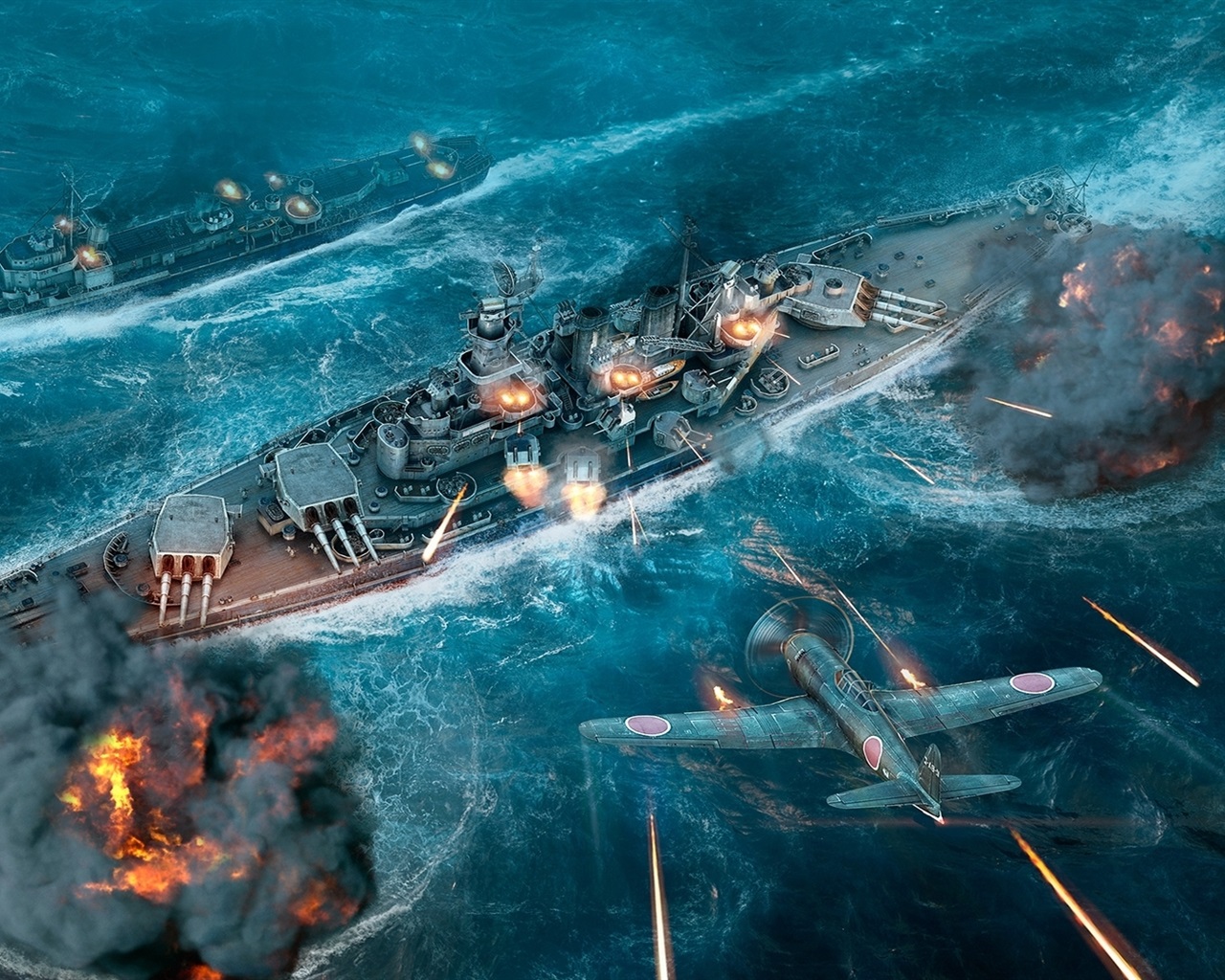 World Of Warships Fight , HD Wallpaper & Backgrounds
