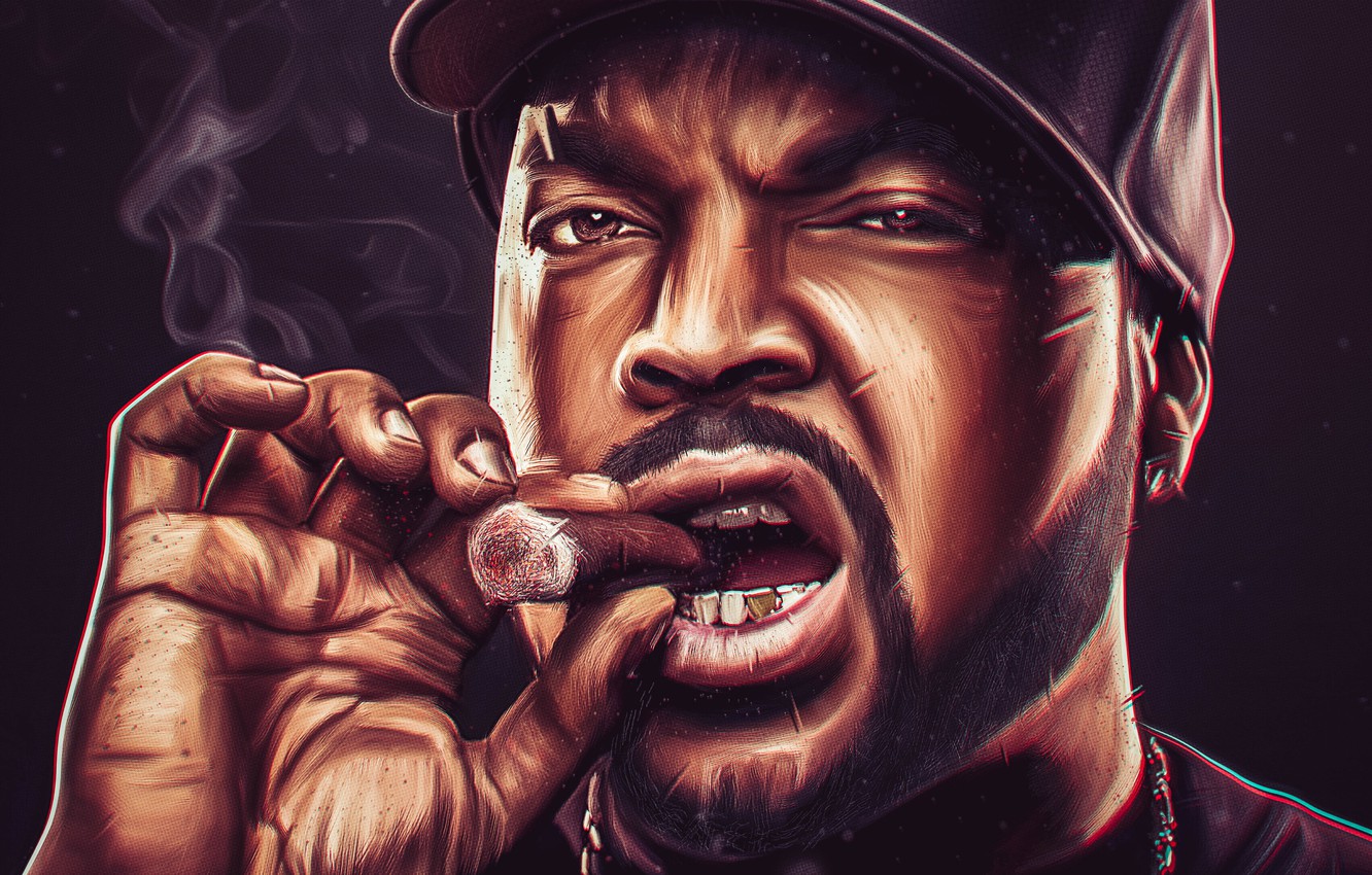 Photo Wallpaper Chain, Male, Ice Cube, Cigar, Rapper - Ice Cube , HD Wallpaper & Backgrounds