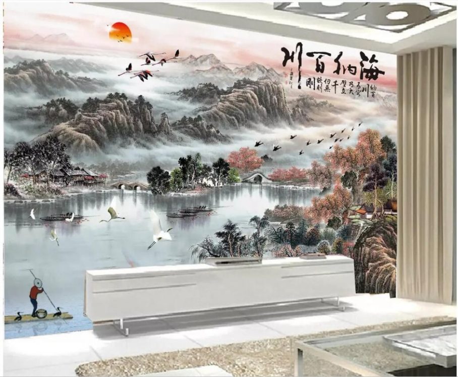 3d Wall Murals For Dining Room India Wallpaper Sale - Chinese Ink Painting Wall Murals , HD Wallpaper & Backgrounds