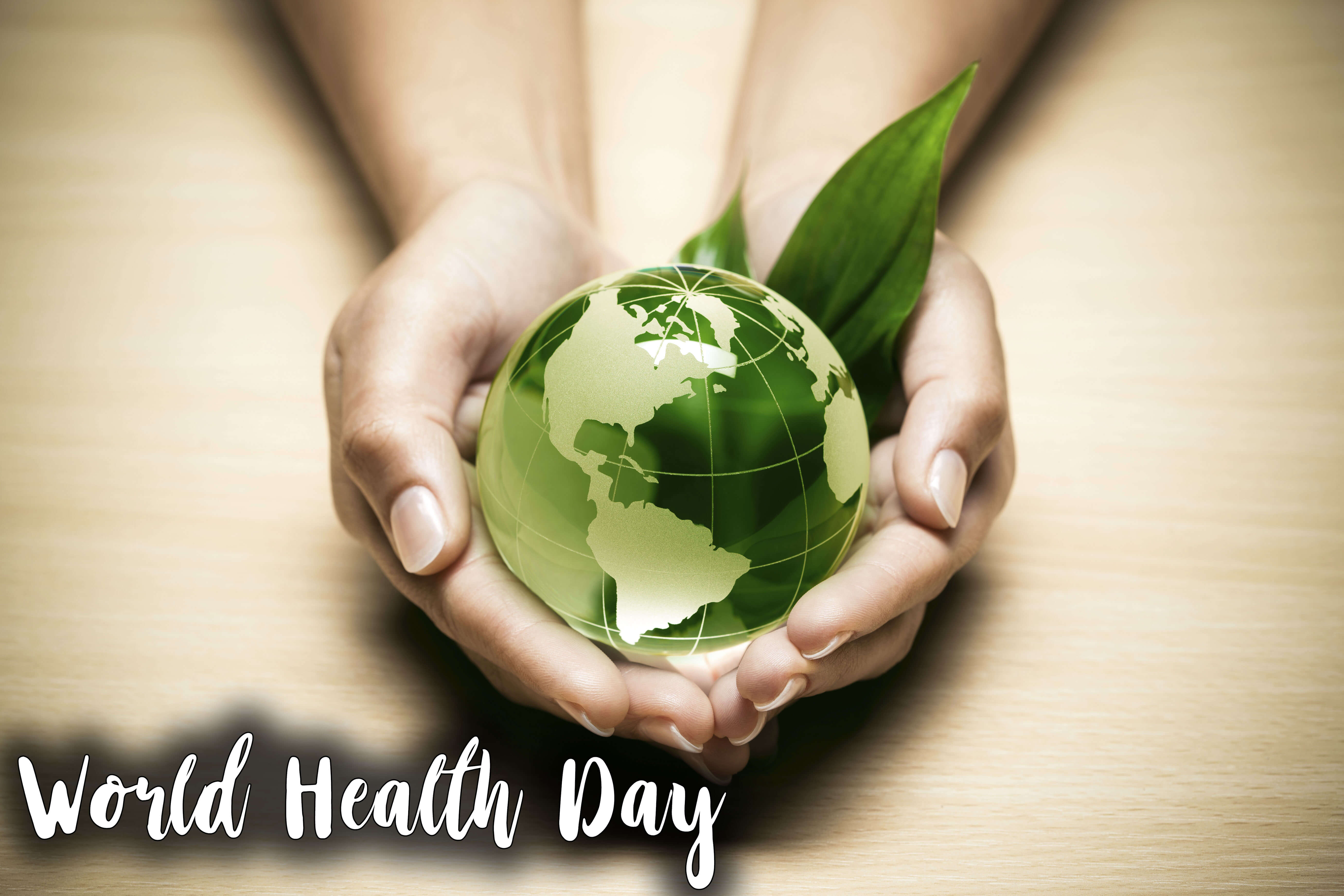 Happy World Health Day Protect Save Globe On Hands - World Health Day Hd , HD Wallpaper & Backgrounds