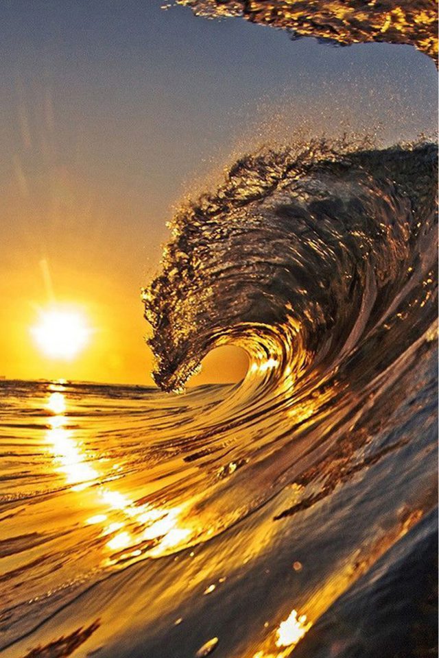 Sunset Waves Iphone Wallpaper - Sunset Wave Wallpaper Iphone , HD Wallpaper & Backgrounds