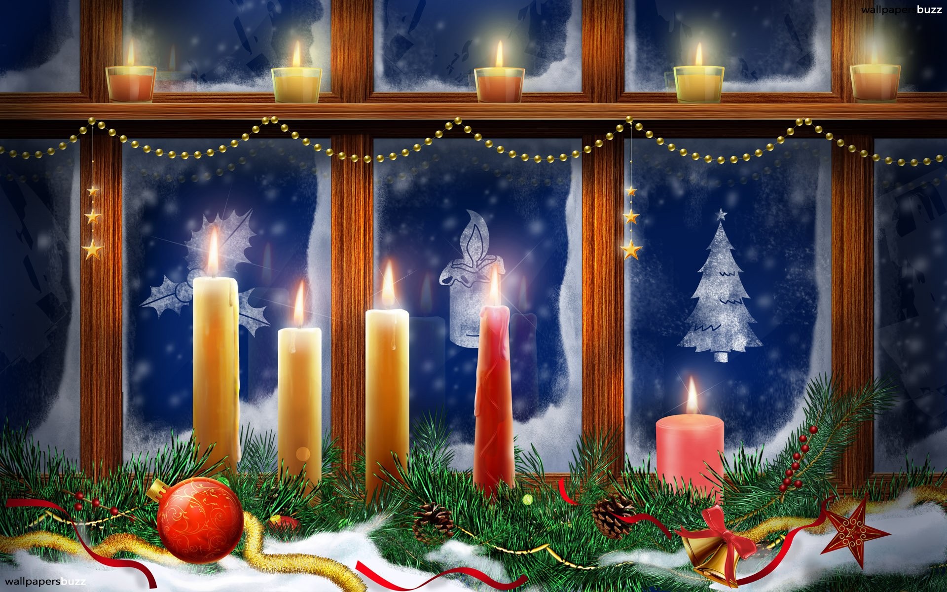 1920x1200, Christmas Eve Window 
 Data Id 
 Data Src - Merry Christmas Oil Painting , HD Wallpaper & Backgrounds