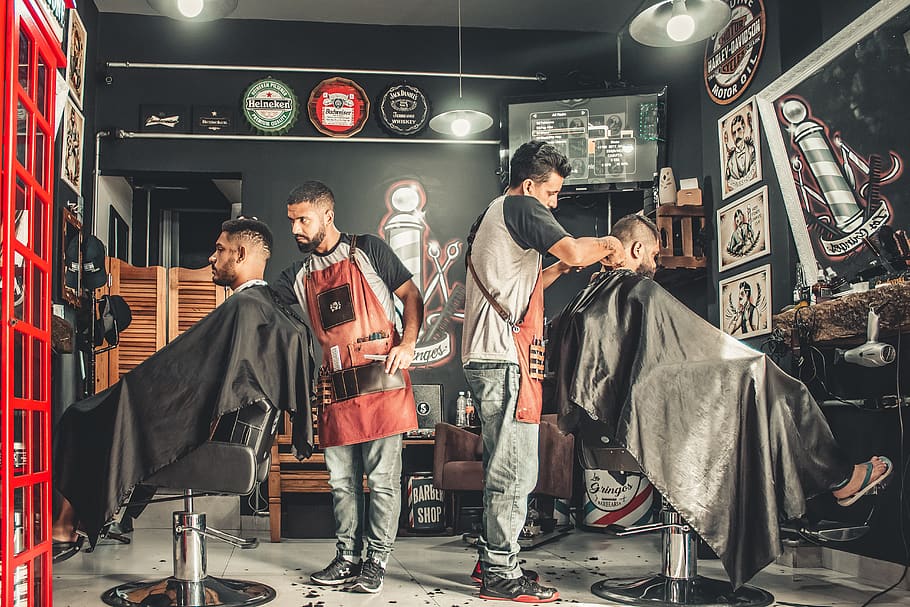 Men Having Their Haircut, Adults, Barber, Barbershop, - Salon India , HD Wallpaper & Backgrounds