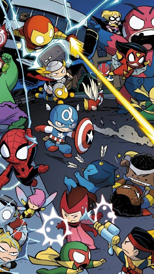 Marvel Avengers Wallpaper - Avengers Cartoon Wallpaper Iphone , HD Wallpaper & Backgrounds
