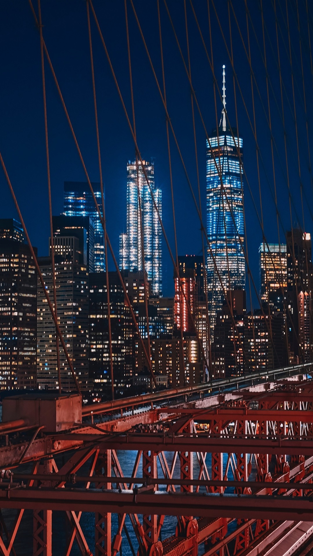 Iphone Wallpaper New York Usa Brooklyn Bridge Night New York Hd Wallpaper Backgrounds Download