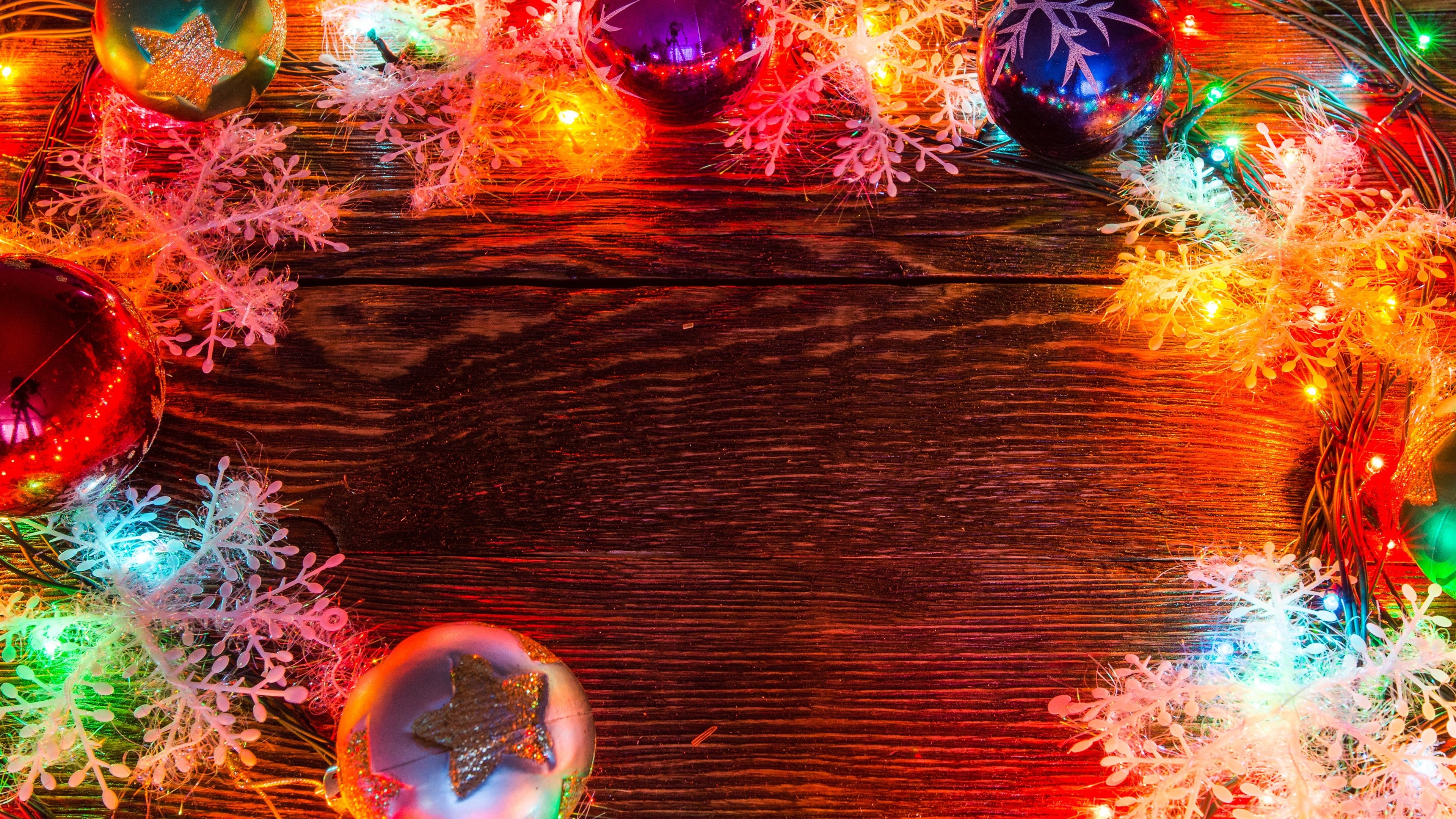 4k Christmas Lights High Definition Wallpaper - High Resolution Christmas Lights , HD Wallpaper & Backgrounds
