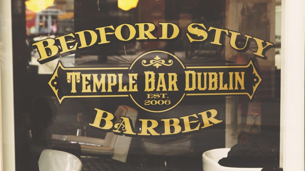 Bedford Stuy Temple Bar Dublin Barber Signage Preview - Biển Quảng Cáo Tóc Barber , HD Wallpaper & Backgrounds